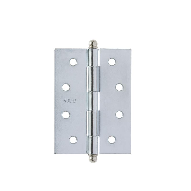 DOBRADICA DE ABA MEDIA PINO BOLA ROCHA ACO BANHO CROMO 101.6X66.7X1.90MM