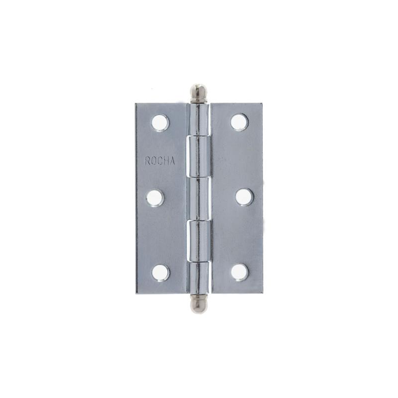 DOBRADICA DE ABA MEDIA PINO BOLA ROCHA ACO BANHO CROMO 76.2X47.6X1.50MM