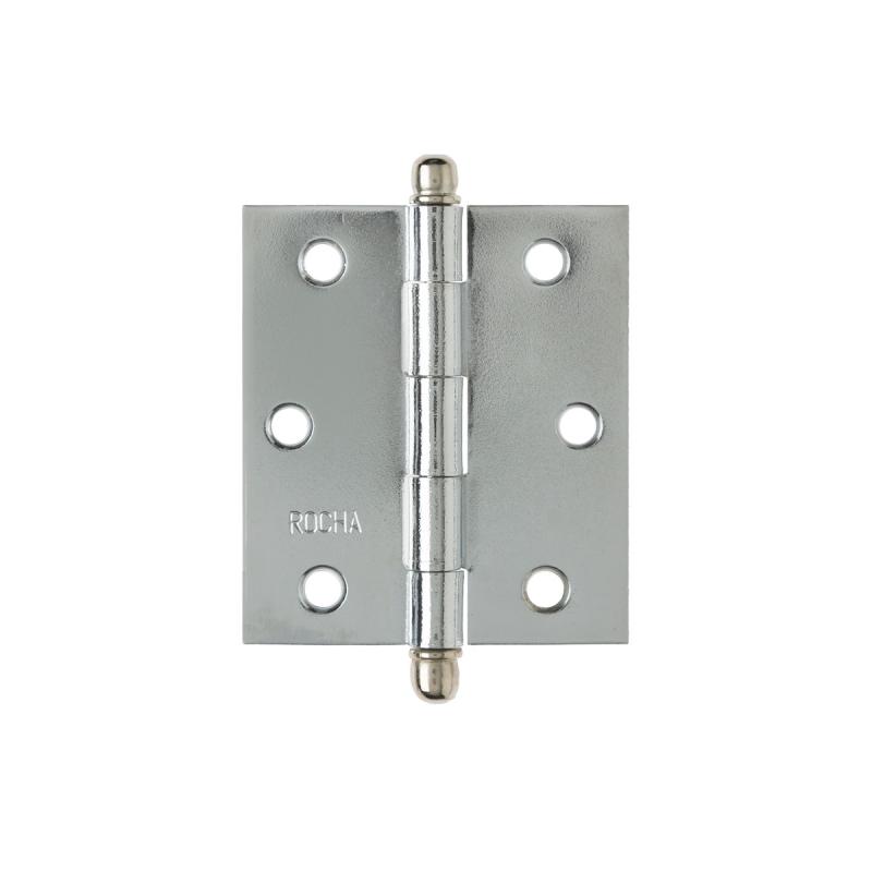 DOBRADICA DE ABA MEDIA PINO BOLA ROCHA ACO BANHO CROMO 76.2X63.5X1.90MM