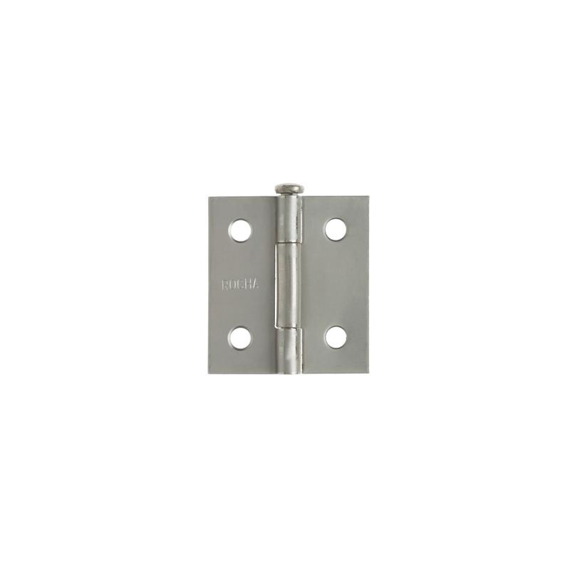 DOBRADICA DE ABA MEDIA PINO REVERSIVEL ROCHA INOX 304 NATURAL 38.1X34.9X0.90MM