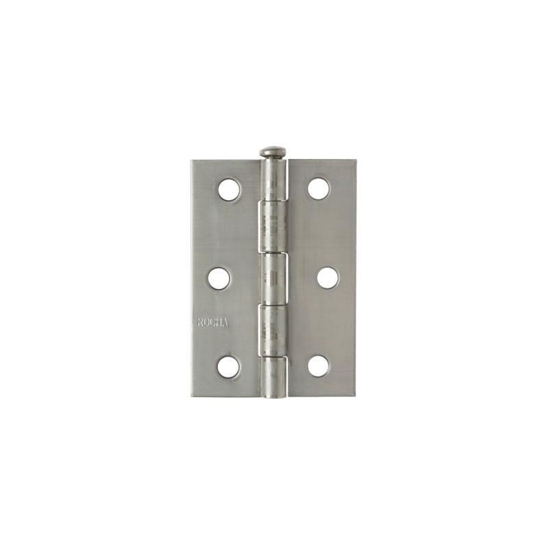 DOBRADICA DE ABA MEDIA PINO REVERSIVEL ROCHA INOX 304 NATURAL 63.5X41.3X1.20MM