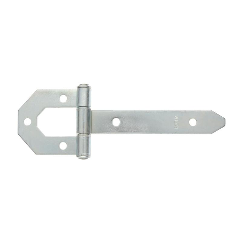 DOBRADICA DE PORTAO FERRADURA 89X4MM HASTE PARAFUSAR 32X4MM ROCHA ACO BANHO ZINCO AZUL COMP 200MM