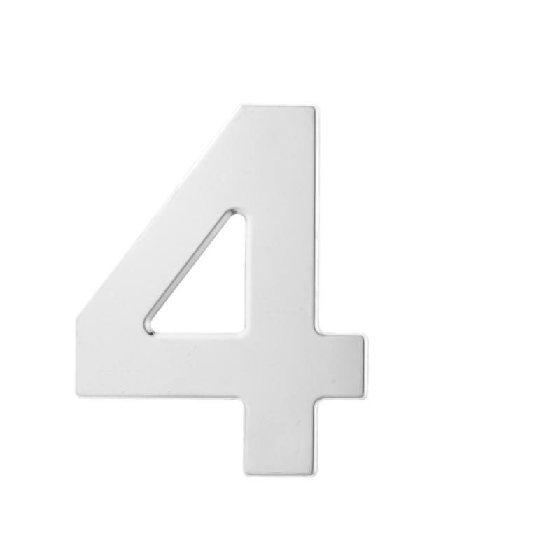 NÚMERO 4 APARTAMENTO AÇO INOX. 430 POLIDO 50MM