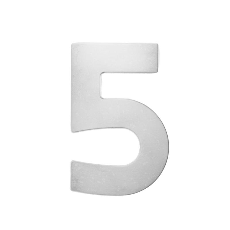 NÚMERO 5 APARTAMENTO AÇO INOX. 430 POLIDO 50MM