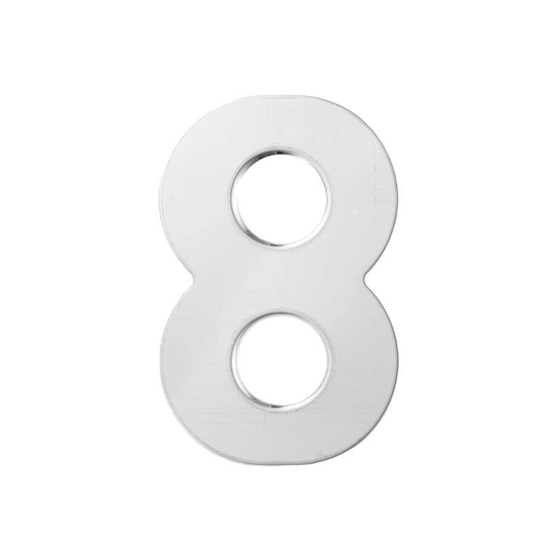 NÚMERO 8 APARTAMENTO AÇO INOX. 430 POLIDO 50MM